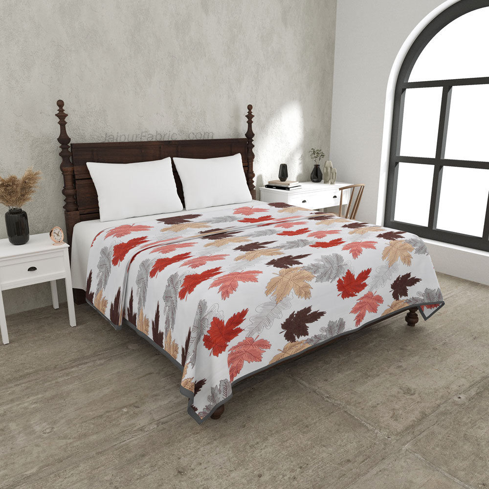 Maple Leaf Reddish Dohar Blanket